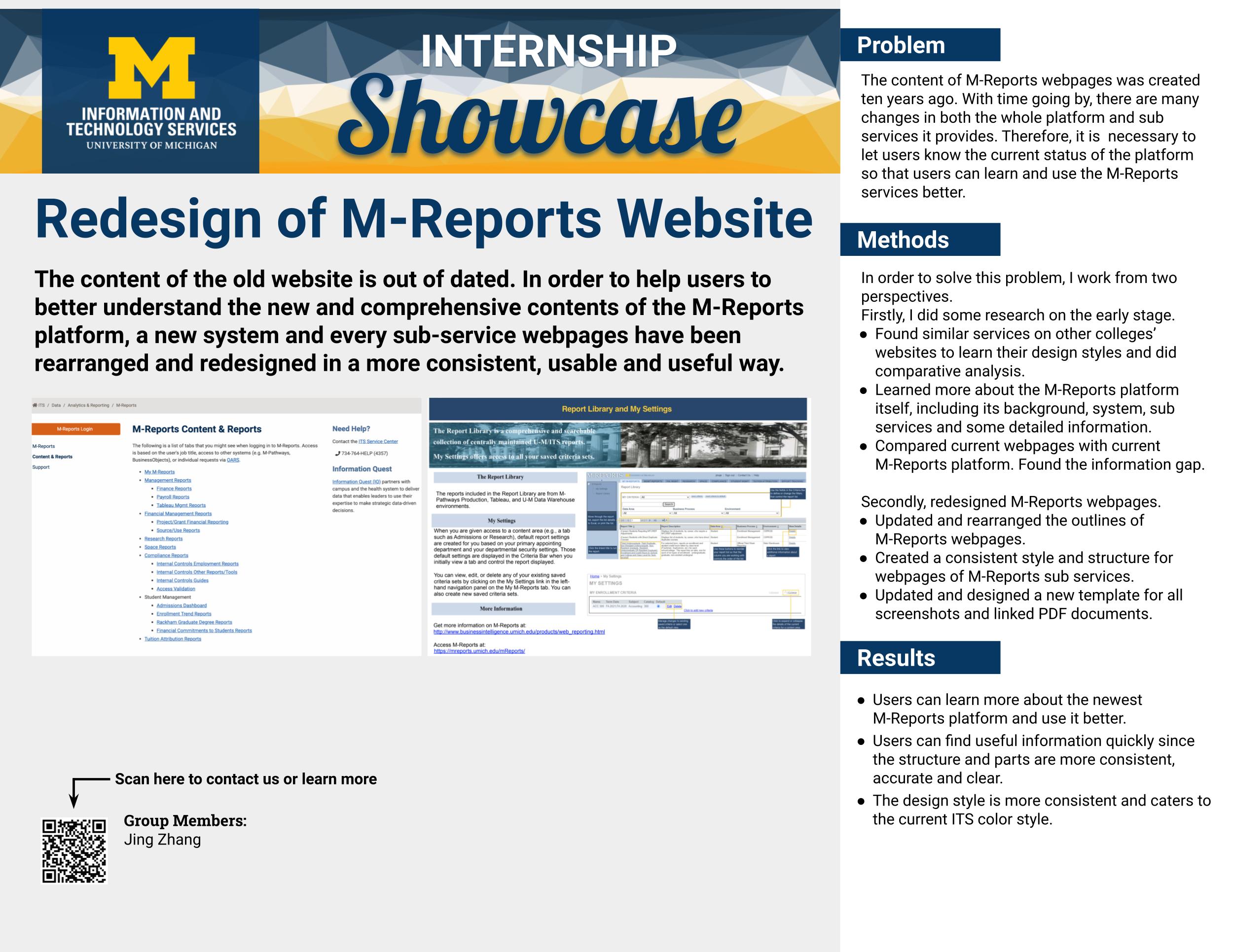 Redesign of the M-Reports Website Poster