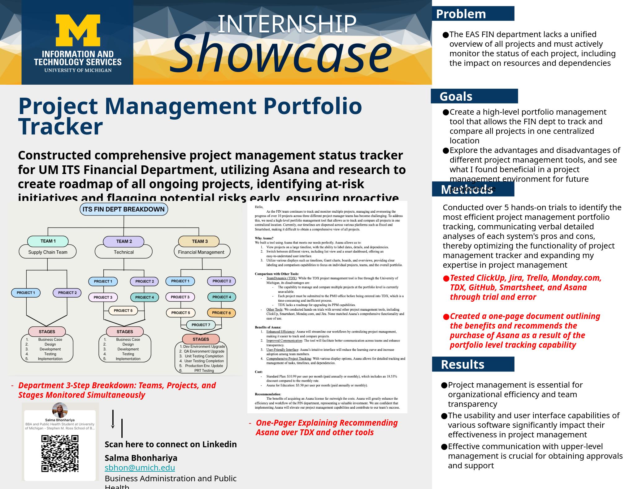 Project Management Portfolio Tracker Poster