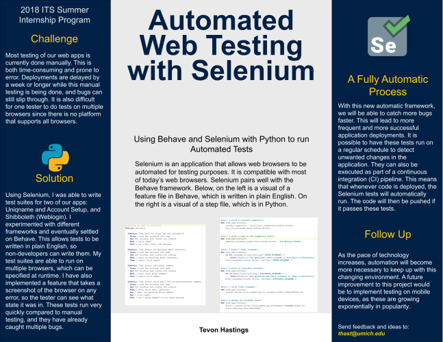 Automated Web Testing with Selenium Poster