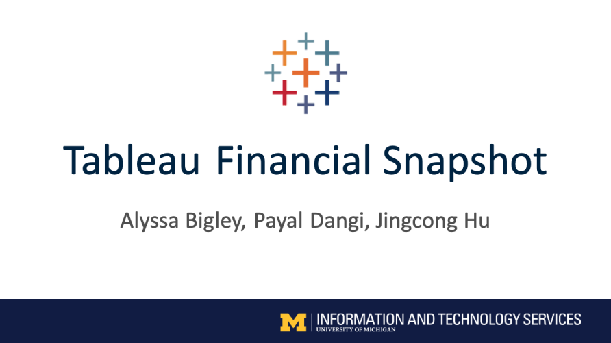 Tableau Financial Snapshot Poster