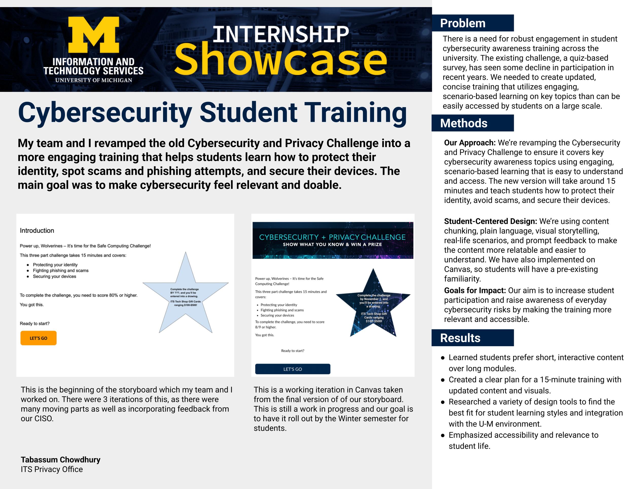 Cybersecurity Student Training