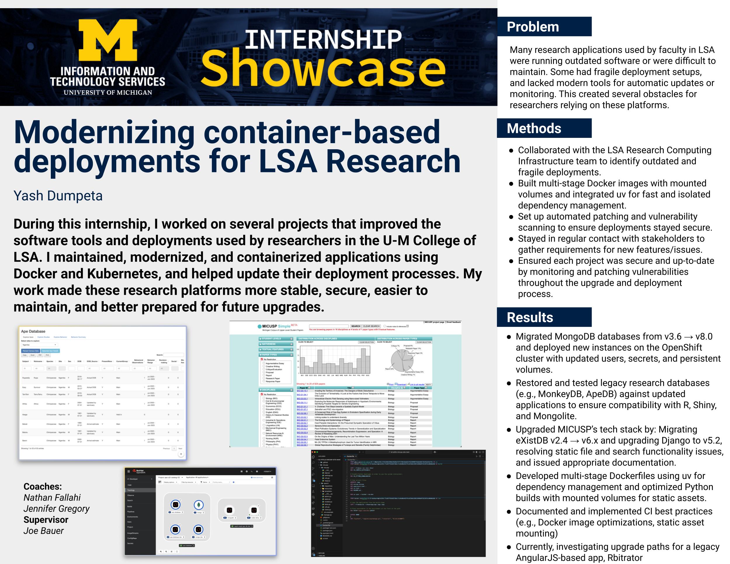Modernizing container-based deployments for LSA Research