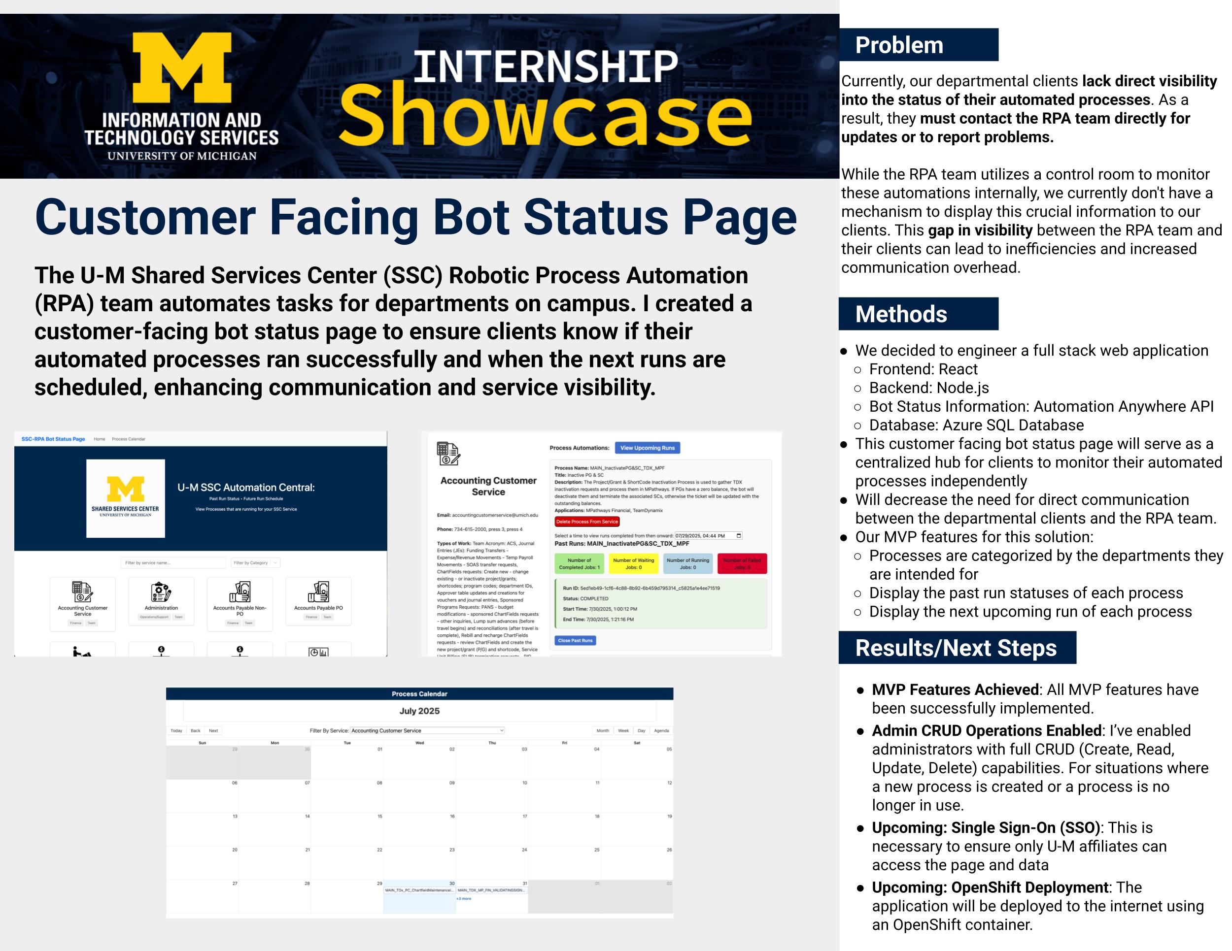 Customer Facing Bot Status Page
