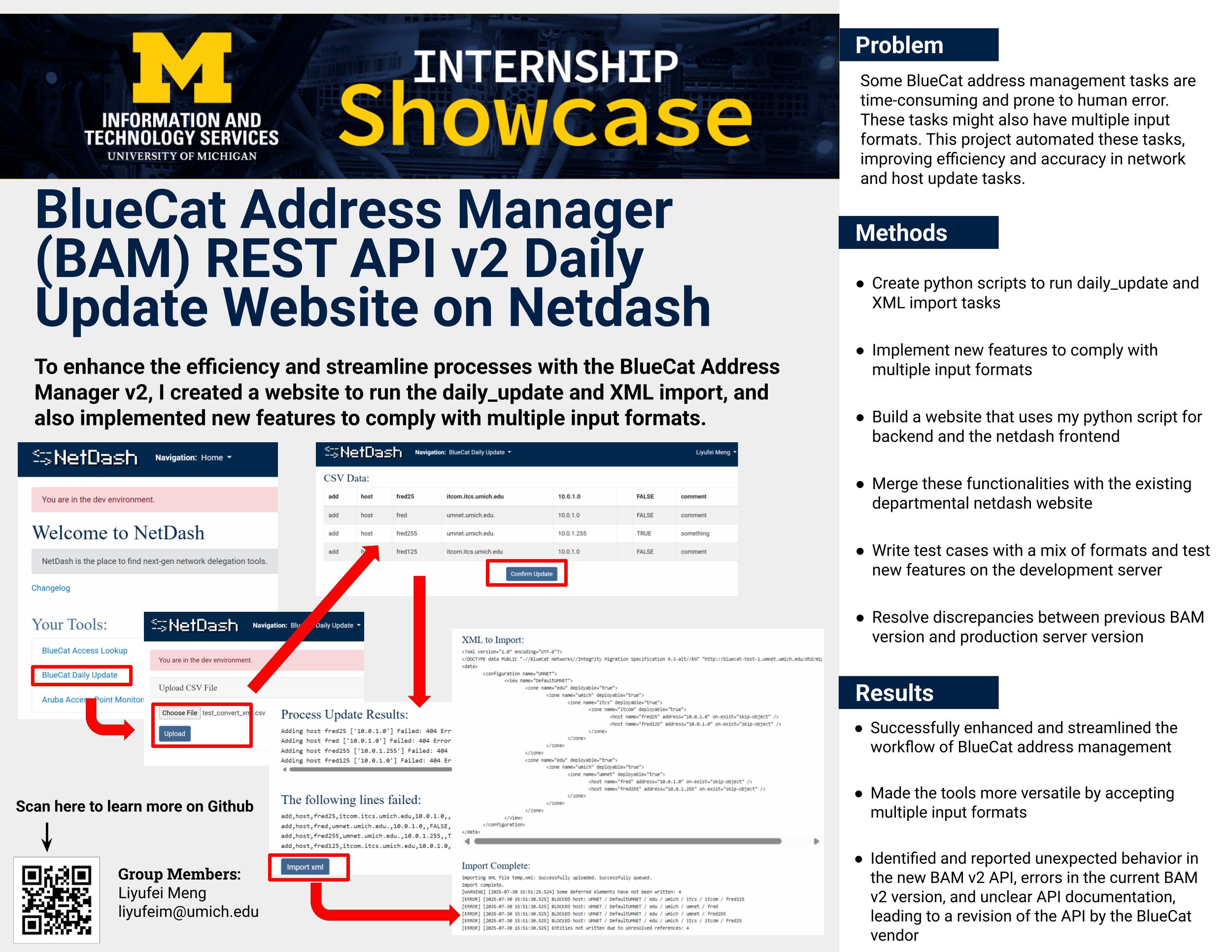 BlueCat Address Manager (BAM) REST API v2 Daily Update Website on Netdash